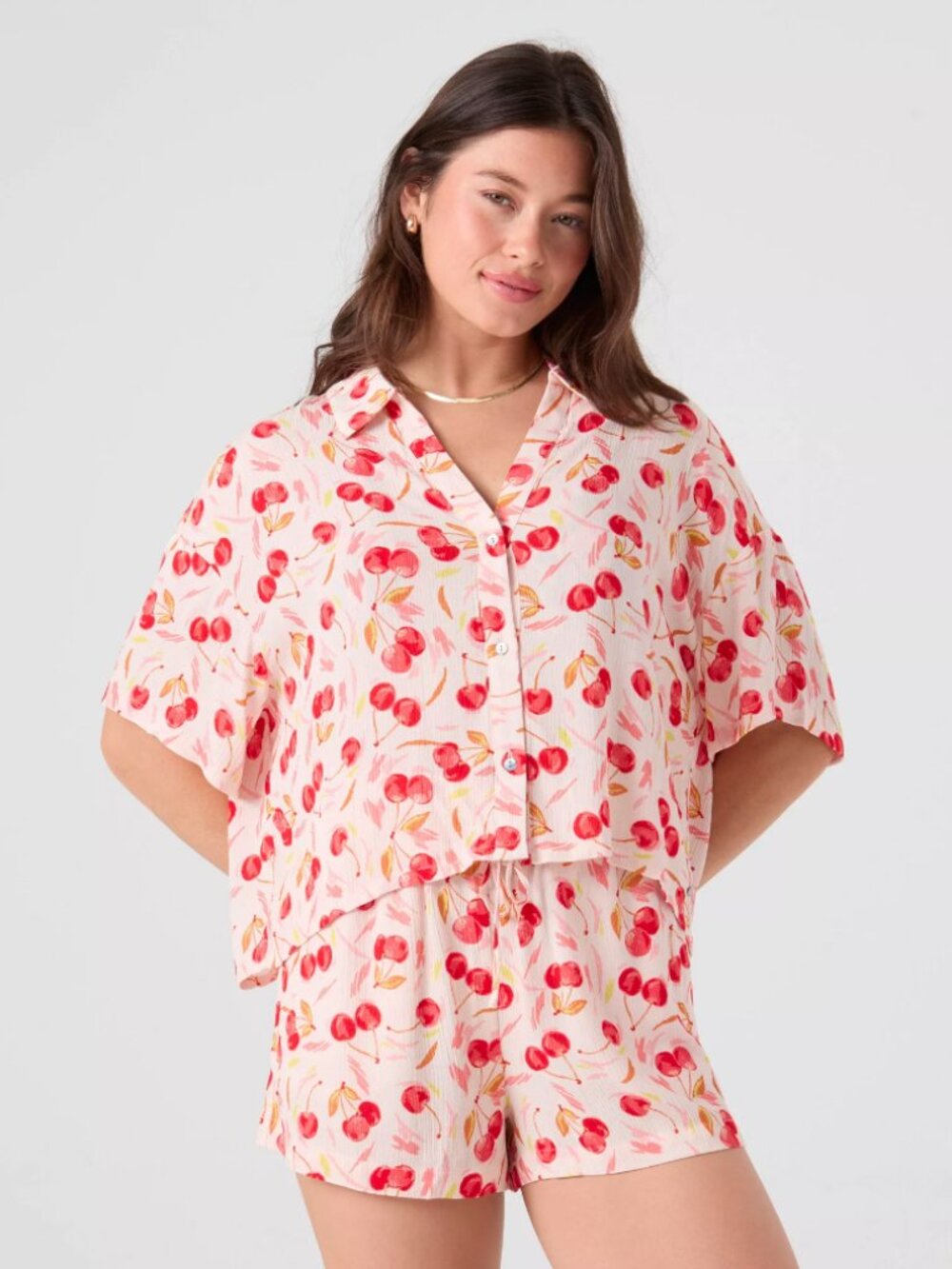 Roxy Women's Cropped Swim Cover-Up Shirt